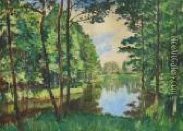 Landa Lake Oil Painting - Antonin Hudecek