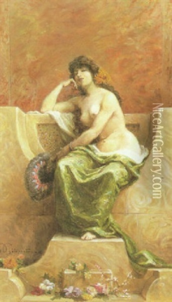 The Odalisque Oil Painting - Paul Dominique Philippoteaux