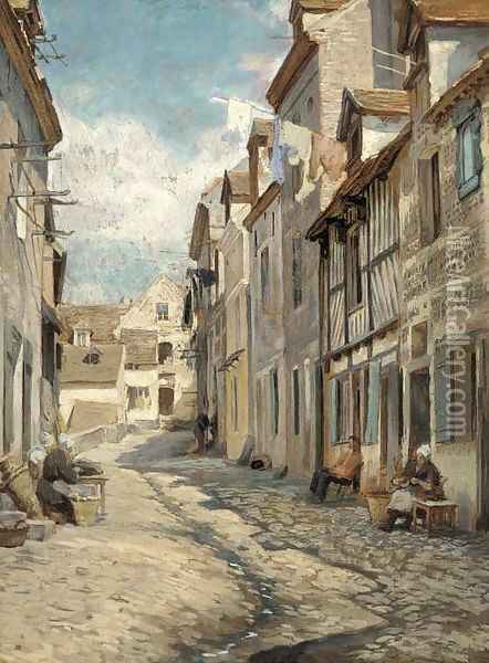 Rue Ouicangrogne, Dieppe Oil Painting - O.A. Sickert