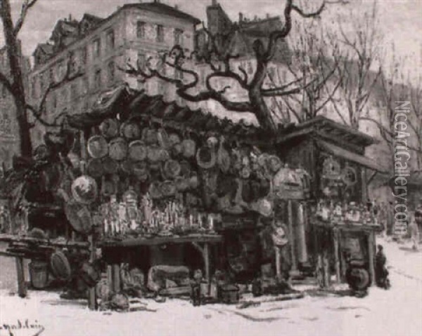 Foire A La Ferraille A Paris Oil Painting - Gustave Madelain