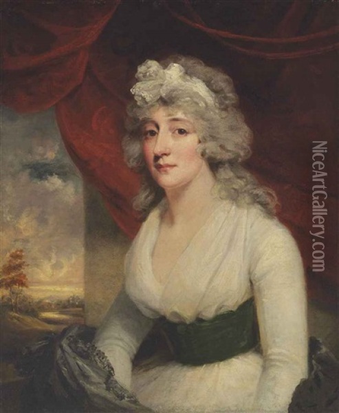 Portrait Of A Lady Of The Townshend Family Oil Painting - Sir John Hoppner
