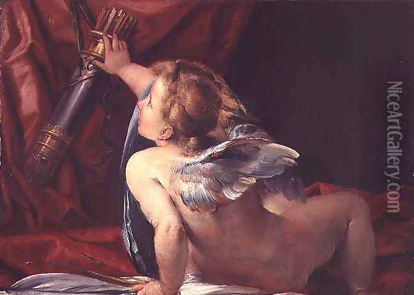 Cupid Oil Painting - Giulio Cesare Procaccini