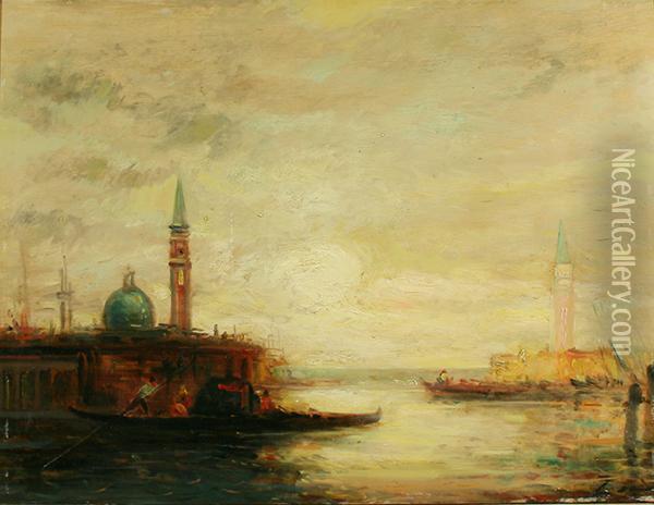 Venetian Twilight Oil Oil Painting - Felix Ziem