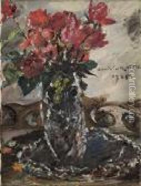 Rote Rosen Oil Painting - Lovis (Franz Heinrich Louis) Corinth