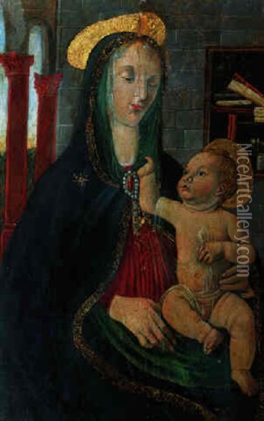 Madonna Mit Kind Oil Painting - Jacopo Del Sellaio
