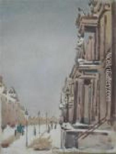 Queen Street, Edinburgh Oil Painting - James Watterston Herald