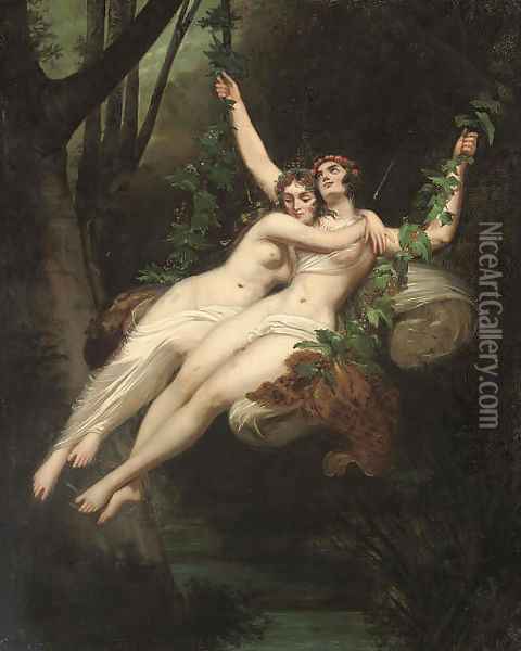 Sappho and Ariadne Oil Painting - French School