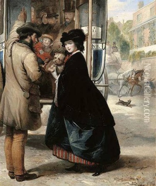 The Charing Cross To Bank Omnibus Oil Painting - Thomas Musgrave Joy