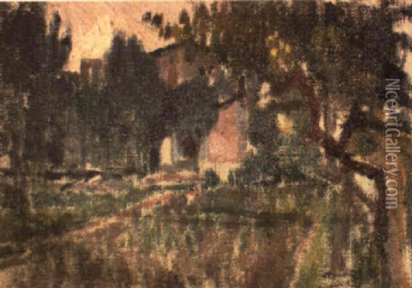 El Jardin De La Casa Del Pintor Oil Painting - Joaquin Mir Trinxet