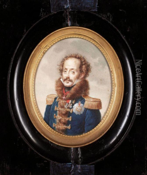 Miniature Portrait Of Grand Duke Mikhail Oil Painting - Anthelme-Francois Lagrenee