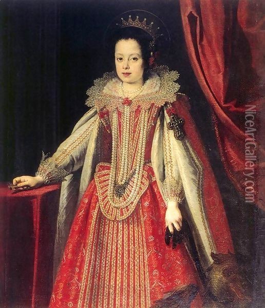 Portrait of Vittoria della Rovere Oil Painting - Justus Sustermans