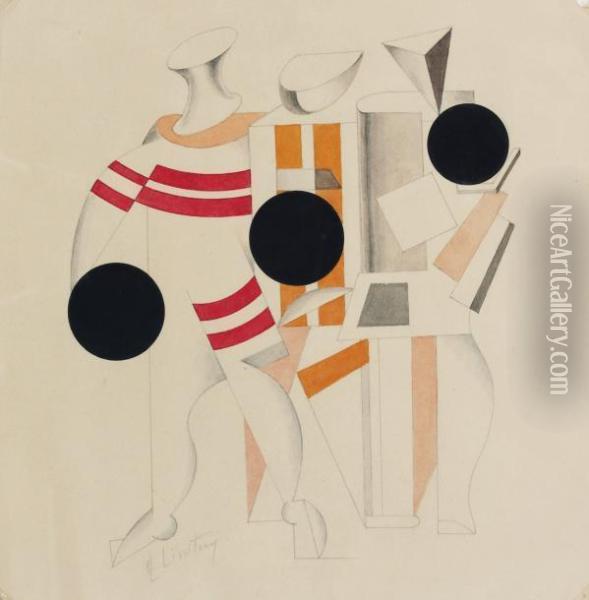 Untiltled Oil Painting - Eliezer Markowich Lissitzky