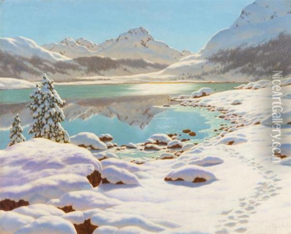 Winter Day In Engadin Oil Painting - Ivan Fedorovich Choultse