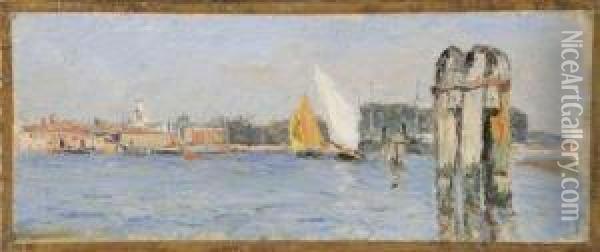 Vue De Venise Oil Painting - Gaston-Marie-Anatole Roullet