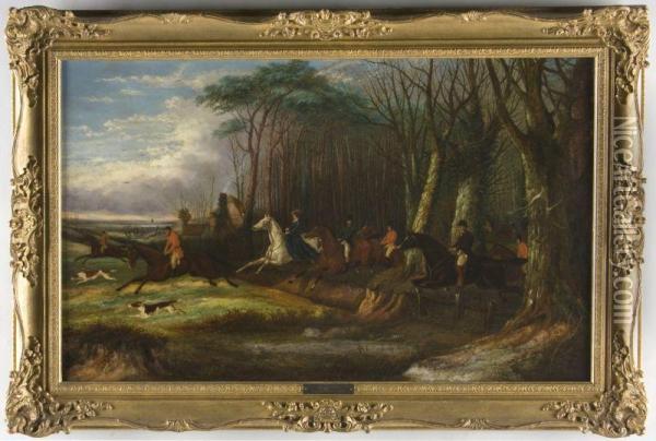 On The Hunt Oil Painting - Arthur H. Davis