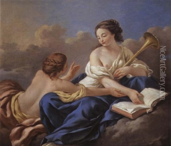Allegorie De La Poesie Oil Painting - Louis Jean Francois Lagrenee