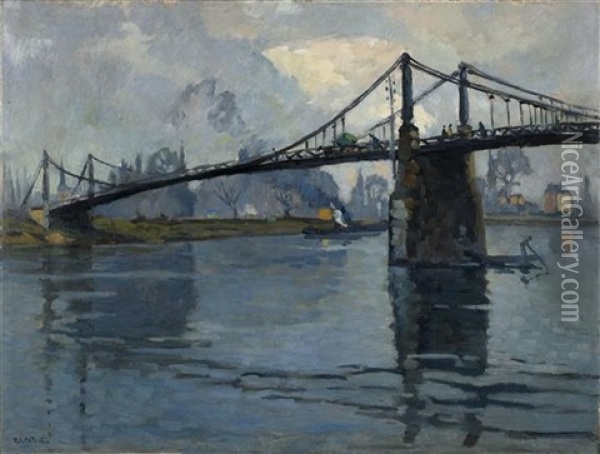 Bridge Over The River Oil Painting - Robert Antoine Pinchon