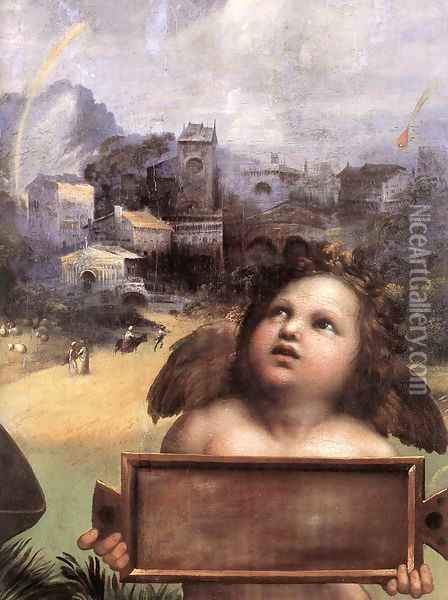 The Madonna of Foligno (detail) Oil Painting - Raffaelo Sanzio