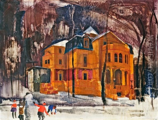 Tunderhegyi Szanatorium Oil Painting - Vilmos Aba-Novak