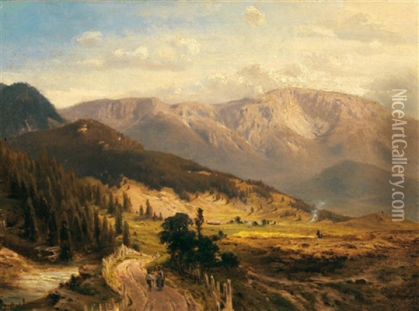 View Of The Schneeberg Oil Painting - Carl Schuch