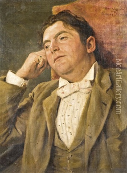 Szirmai Imre Portreja Oil Painting - Gyula Basch