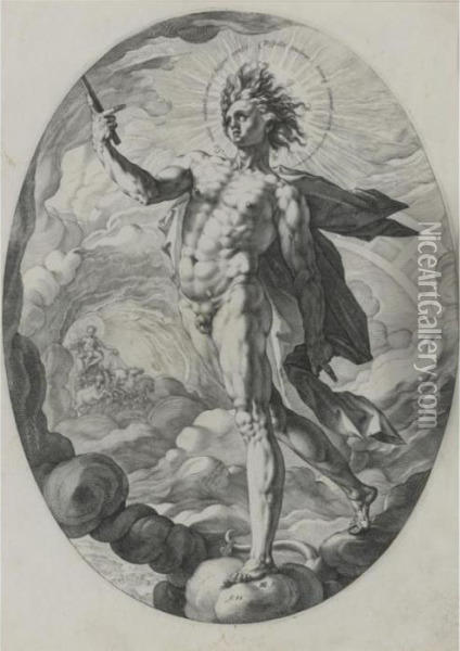 Apollo (bartsch 141; Hollstein 131; Strauss 263) Oil Painting - Hendrick Goltzius