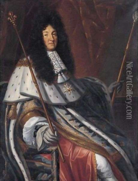 Portrait Of Louis XIV Oil Painting - Henri Testelin