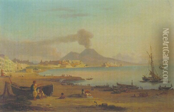Am Golf Von Neapel Oil Painting - Johann Jakob Frey