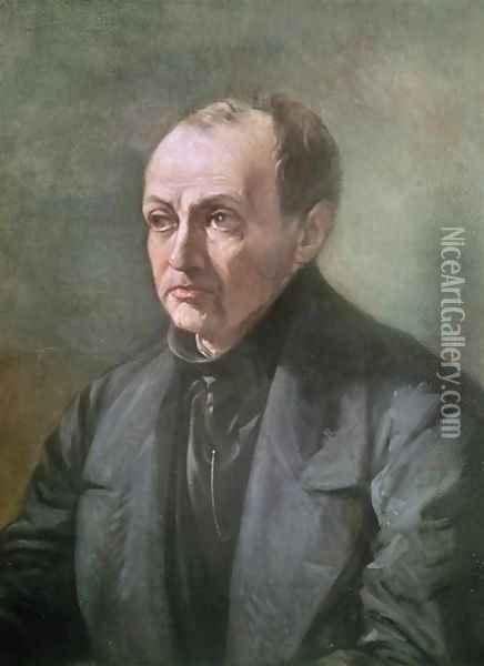 Auguste Comte 1798-1857 Oil Painting - Louis Jules Etex