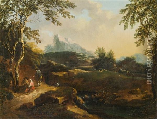 Landschaft Mit Rastenden Am Wegesrand Oil Painting - Willem de Heusch