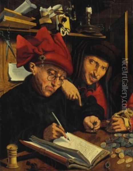 The Tax Collectors Oil Painting - Quentin Metsys (Massys) the Younger
