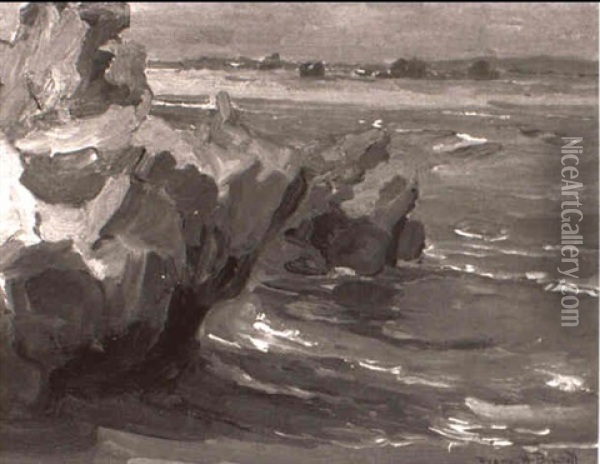 Califoria Coastline Oil Painting - Franz Arthur Bischoff