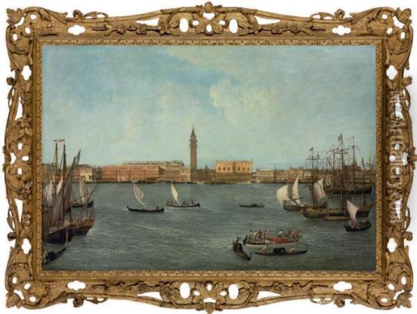 The Bacino Di San Marco, Venice, Looking Towards The Molo Oil Painting - Michele Marieschi