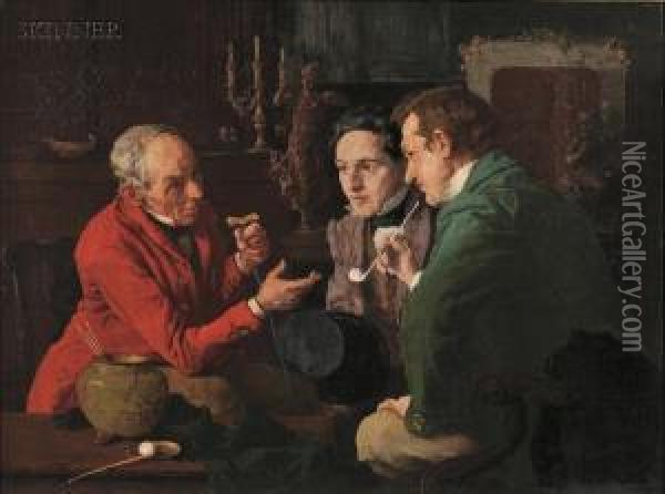 The Discourse Oil Painting - Louis Charles Moeller