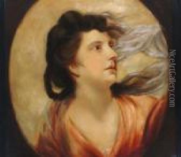 A Section Taken From 'the Montgomery Sisters Adorning A Term Of Hymen' Oil Painting - Sir Joshua Reynolds