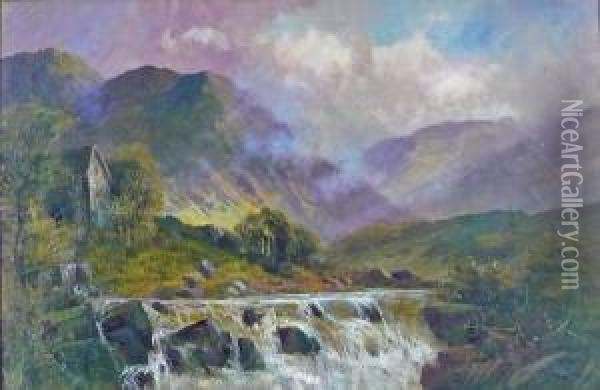 Highland Landscape. Oil Painting - Frank E. Jamieson