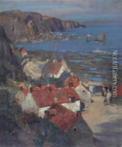 Village By The North Sea Oil Painting - James Whitelaw Hamilton