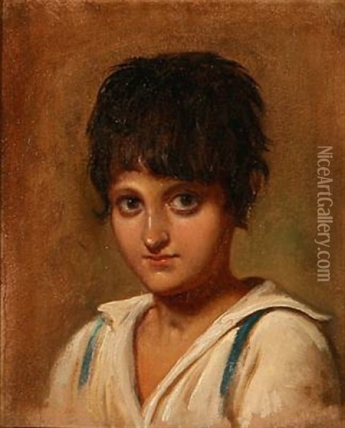 Portrait Of An Italian Boy Oil Painting - Wilhelm Nicolai Marstrand