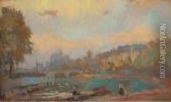 Bords De La Seine Oil Painting - Albert Lebourg