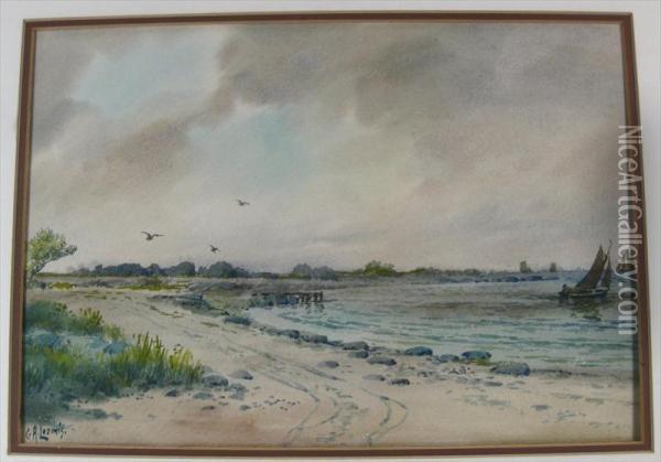 Beach Scene Oil Painting - Charles Russell Loomis