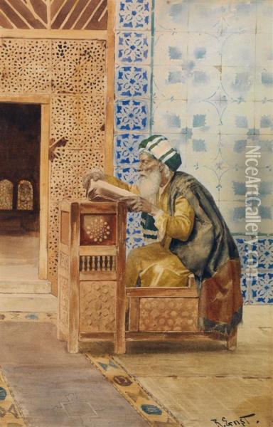 La Lecture Du Coran Oil Painting - Rudolph Ernst