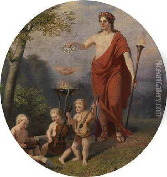 Allegory Of Truth And Tolerance Oil Painting - Anton Ebert