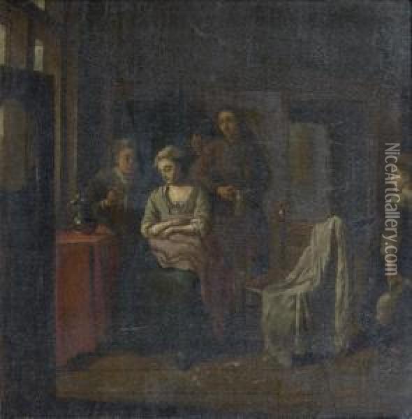 Scene D'interieur Oil Painting - Josef Horemans Younger The Jan