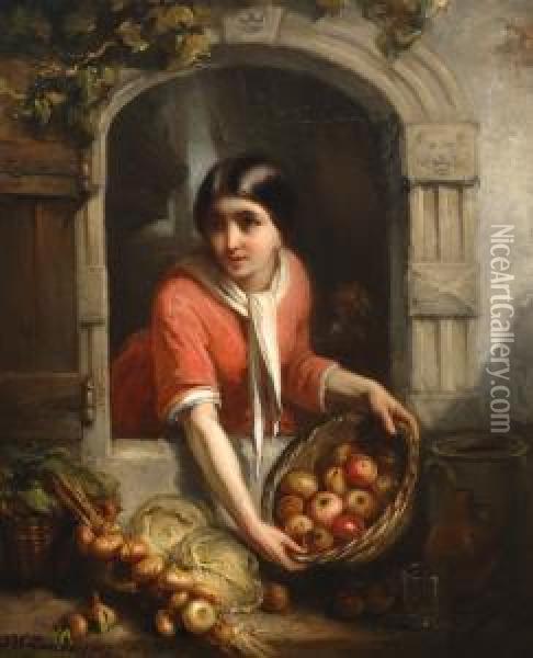 The Vegetable Stall Oil Painting - Frederick Willem Zurcher