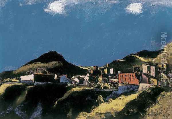 Italian Landscape 1928 Oil Painting - David Jandi