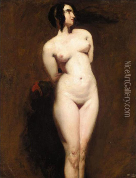 Study Of A Standing Female Nude Oil Painting - William Etty