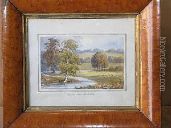River Landscape Oil Painting - Henry Hobley White