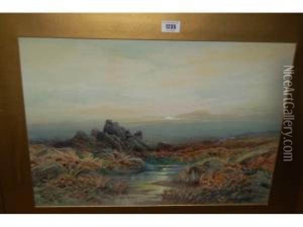 Extensive Moorland Landscape Oil Painting - Rubens A.J.N. Southey