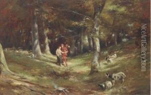 The Jester And The Shepherdess Oil Painting - Charles Martin Hardie