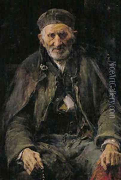 Anciano Oil Painting - Jose Benlliure Y Gil